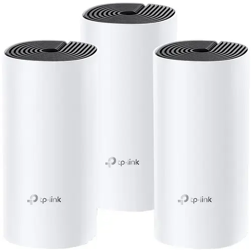 Sistem Wireless Mesh TP-Link Deco M4, Gigabit, Dual Band, 1200 Mbps, Antene interne, 3 Pack (Alb)