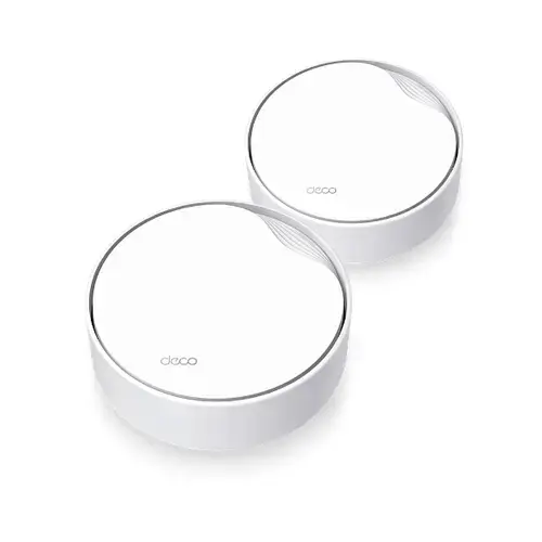 Sistem Wireless TP-Link Deco X50-PoE, 2402 Mbps, Gigabit, Dual-Band, Antivirus, Control Parental si Control Vocal, 2 buc. (Alb)