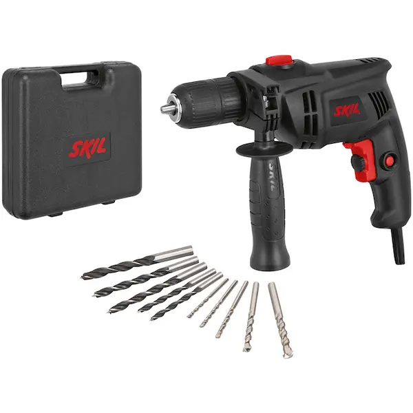 Skil Masina de gaurit cu percutie Skil 1020 AD, 550W, 2700 RPM, 5 burghie zidarie + 5 burghie lemn + Valiza