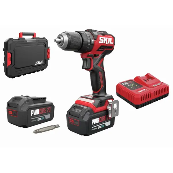 Skil SKIL 3075 HB masina de gaurit cu percutie compact Brushless, 0-500/0-1800/min, geanta de transport+set de 6 biti, incarcator, 2xAccu 4,0 Ah