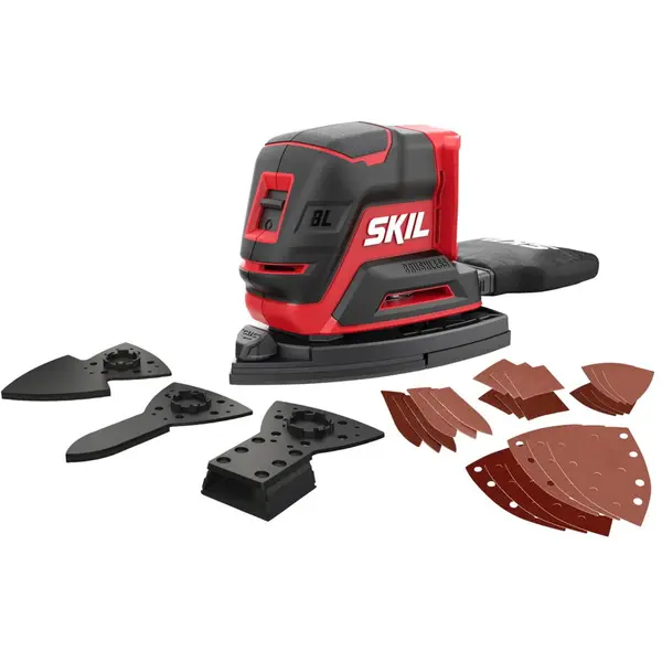 Skil SKIL 3720 CD Slefuitor cu acumulator compact Brushless, turatie 10.500 /min, cu 24 de foi de slefuire+accesorii speciale de slefuire, doar corpul