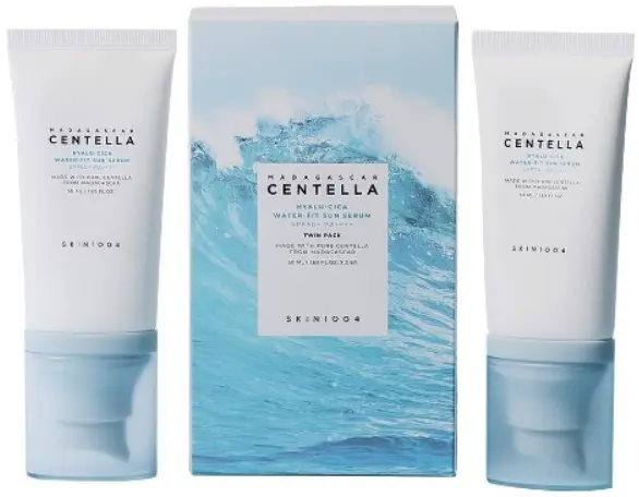 Skin 1004 Madagascar Centella Hyalu-Cica Ser de protecție solară, SPF50+, 2 x 50 ml