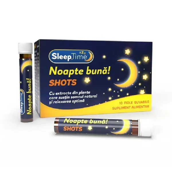 Sleeptime Noapte buna Shots, 10 fiole buvabile, Justin Pharma