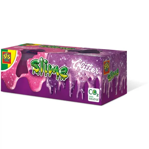 Slime colorat cu sclipici pentru copii, 2 recipiente x 120 gr
