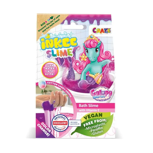 Slime de baie Craze sirena Galupy cu vitamina E si culoare schimbatoare de la roz la mov