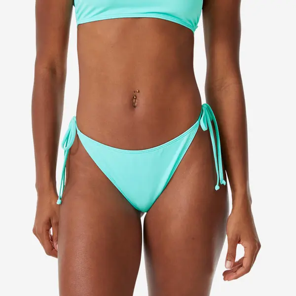 Slip de baie surf tanga cu șnur High Leg Albastru deschis Damă