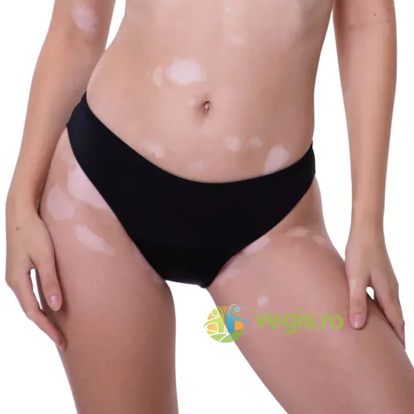 Slip Menstrual Negru cu Protectie Solara UV30+ Absorbtie Moderata Maja Negru M 1buc