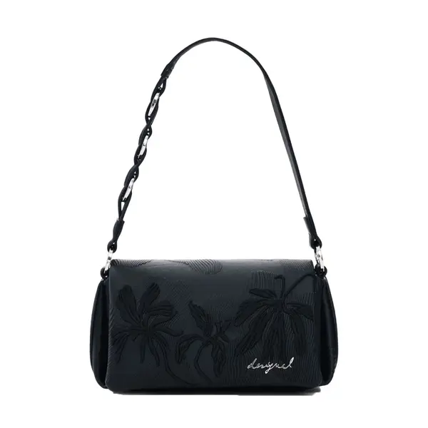 Small bag with floral embossing black