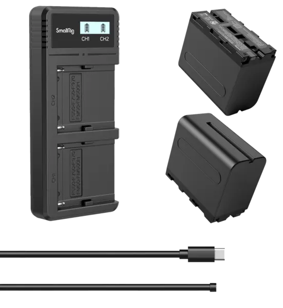SmallRig 3823 NP-F970 Battery & Charger Kit, Incarcator dublu Sony