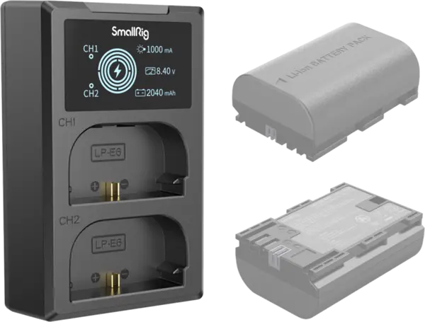 SmallRig 4084 Battery Charger For LP-E6 Batteries, Incarcator dublu Canon