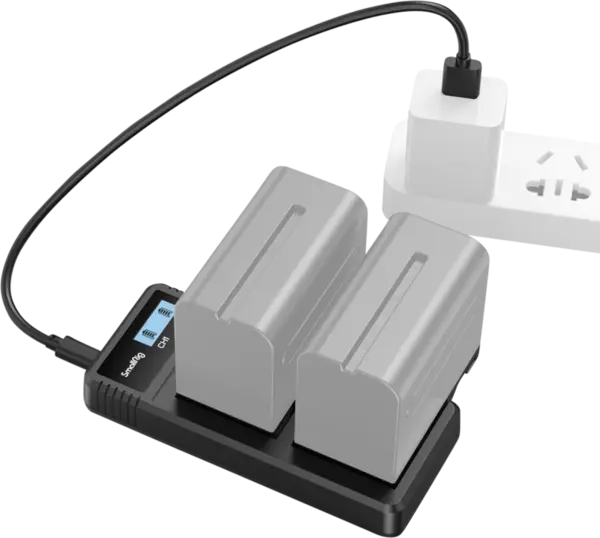 SmallRig 4086 Battery Charger For NP-F970 Batteries, Placa incarcare doua baterii Sony