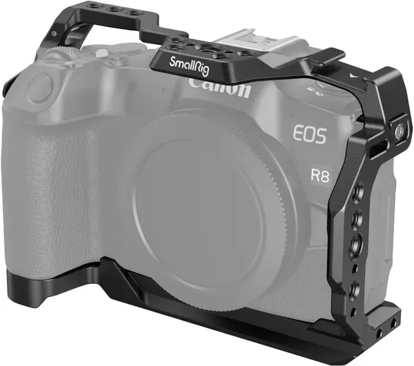 SmallRig 4212 Cage pentru Canon EOS R8, Protectie All-in-One, Placa Arca-Swiss, Blocare in 3 Puncte, Greutate 140 g, Negru
