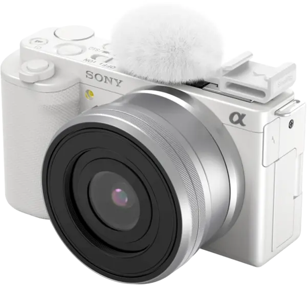 SmallRig 4734 Cold Shoe Adapter with Furry Windscreen for Sony ZV series cameras (white)