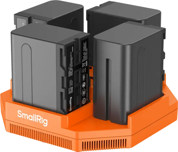 SmallRig 4834 NP-F970 4-Channel Camera Battery Charger & 4-Battery Kit, Kit de 4 baterii