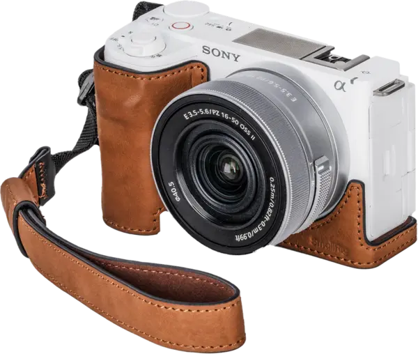 SmallRig 4889 Leather Case Kit for Sony ZV-E10 II Brown, Carcasa si curea piele camera foto video mirrorless