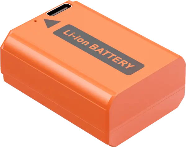 SmallRig 4965 NP-FW50 USB-C Baterie reincarcabila USB-C Orange, Acumulator dedicat pentru Sony