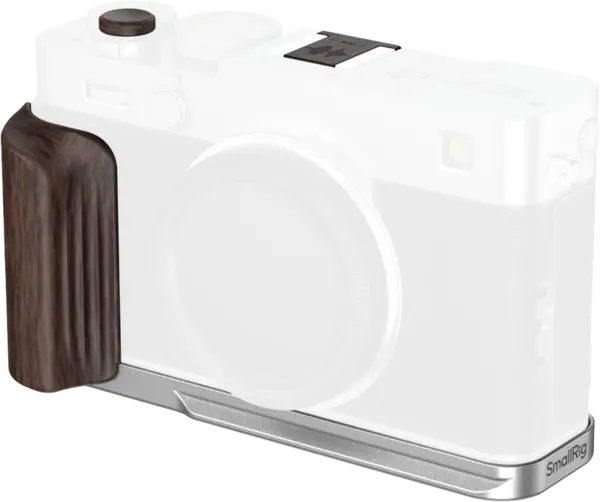 SmallRig 6236 L-Shaped Mount Plate with Wooden Handle for FUJIFILM X-E5 (Ebony, Silver)