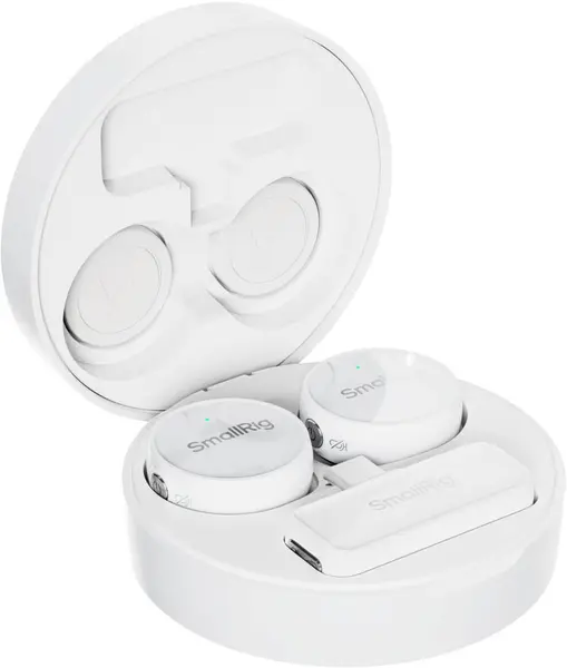 SmallRig S 60 Lavaliera Wireless, USB-C, Raza 300 m, DSP 24 bit, Autonomie 44 ore, Prindere Magnetica, TX 7.9 g, Alb