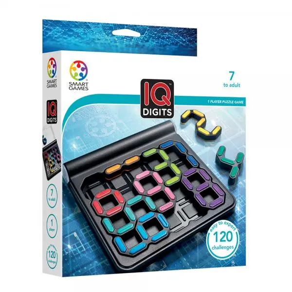 Smart Games - IQ Digits, joc de logica cu 120 de provocari, 7+ ani