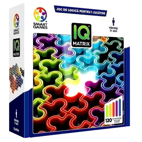 Smart Games - IQ Matrix, joc de logica cu 120 de provocari, 7+ ani, editie lb. Romana