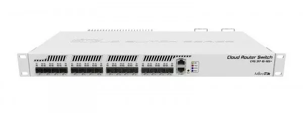 Smart Switch Mikrotik CRS317-1G-16S+RM, 16 porturi SFP+10 G, Alimentare Duala, 800mhz, 1GB RAM, RouterOS sau SwitchOS,