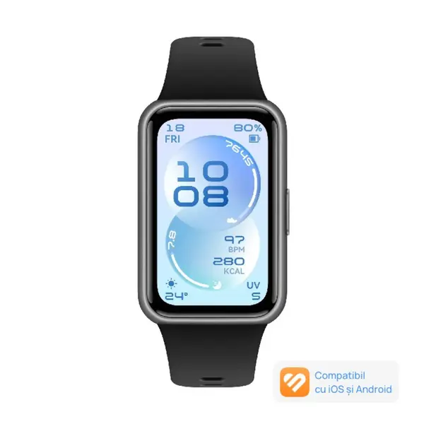 Smartband fitness Huawei Band 11, Fluoroelastomer Strap Black