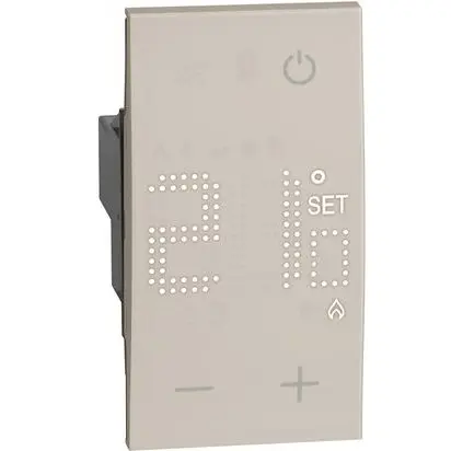 Smarther cu termostat conectat Netatmo, incastrat Bticino Living Now KM4441, nisip