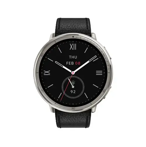 Smartwatch Amazfit Active 2, Ecran AMOLED 1.32inch, Bluetooth 5.2, Leather Strap (Negru)