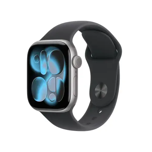 Smartwatch Apple Watch 11, GPS, 46mm, Ecran Retina LTPO OLED, Chip S10 cu Procesor Dual-Core, 64GB Flash, Wi-Fi, Bluetooth, Carcasa Aluminiu, Curea Sport Band S/M (Gri)