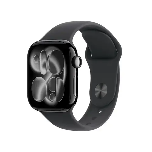 Smartwatch Apple Watch 11, GPS + Cellular, 42mm, Ecran Retina LTPO OLED, Chip S10 cu Procesor Dual-Core, 64GB Flash, Wi-Fi, Bluetooth, Carcasa Aluminiu, Curea Sport Band M/L (Negru)
