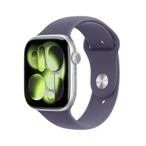 Smartwatch Apple Watch 11, GPS + Cellular, 46mm, Ecran Retina LTPO OLED, Chip S10 cu Procesor Dual-Core, 64GB Flash, Wi-Fi, Bluetooth, Carcasa Aluminiu, Curea Sport Band S/M (Argintiu)