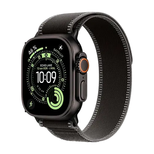 Smartwatch Apple Watch Ultra 3, 49mm, GPS + Cellular, Ecran Retina LTPO OLED, Chip S10 cu Procesor Dual-Core, 64GB Flash, Wi-Fi, Bluetooth, NFC, Trail Loop S/M (Negru)