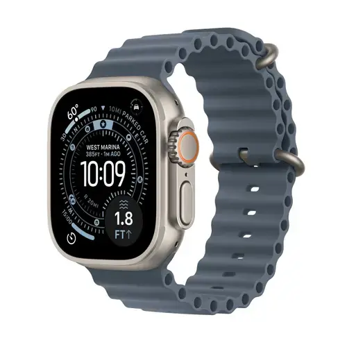 Smartwatch Apple Watch Ultra 3, 49mm, GPS + Cellular, Ecran Retina LTPO OLED, Chip S10 cu Procesor Dual-Core, 64GB Flash, Wi-Fi, Bluetooth, NFC, Ocean Band (Argintiu)