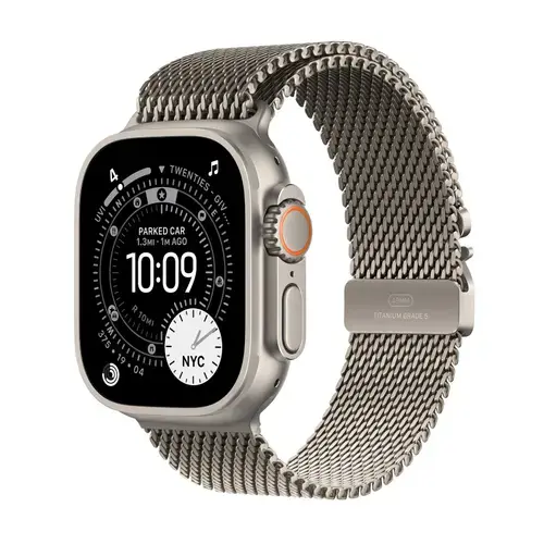 Smartwatch Apple Watch Ultra 3, 49mm, GPS + Cellular, Ecran Retina LTPO OLED, Chip S10 cu Procesor Dual-Core, 64GB Flash, Wi-Fi, Bluetooth, NFC, Milanese Loop Large (Argintiu)