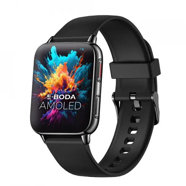 Smartwatch E-Boda SQ Vega Pro, Procesor Realtek, IP67, Aplicatie dedicata, Negru