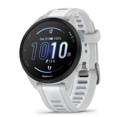 Smartwatch Garmin Forerunner 165 Music, Ecran AMOLED 1.2inch, GPS, 4GB Flash, Bluetooth®, ANT+®, Wi-Fi®, Android/iOS, 5 ATM (Alb)