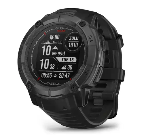 Smartwatch Garmin Instinct 2X Solar Tactical Edition, Ecran Power Glass 1.1inch, 50mm, GPS, Bluetooth®, ANT+®, 10 ATM (Negru)