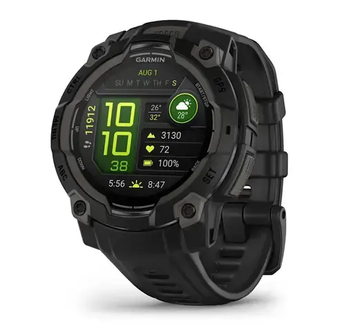 Smartwatch Garmin Instinct 3, Ecran AMOLED 1.2inch, 45mm, 4GB Flash, GPS, Bluetooth®, ANT+®, 10 ATM (Negru)