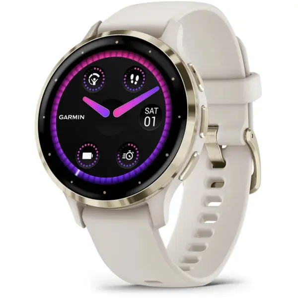 Smartwatch Garmin Venu 3S, Bluetooth, 5 ATM, Ivory/ Soft Gold