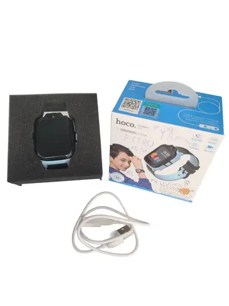 Smartwatch HOCO Y104 Kids Call, Ecran HD 1.69inch, Camera 8MP, GPS, Wi-Fi, IP65, 4G microSIM (Albastru/Negru)