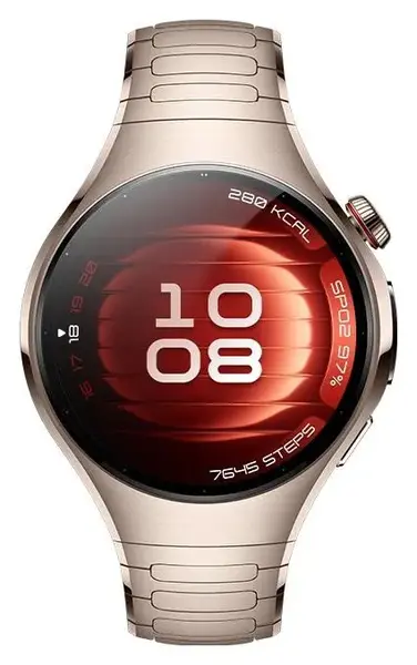 Smartwatch Huawei Watch 5, 42mm, Ecran AMOLED 1.38inch, Bluetooth, NFC, GPS, ECG, 5 ATM, Bratara titan (Auriu)
