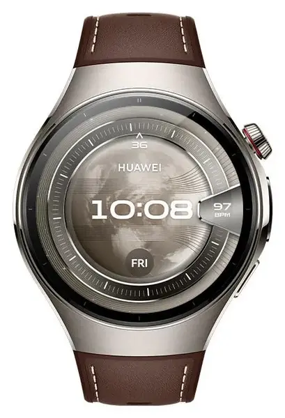 Smartwatch Huawei Watch 5, 46mm, Ecran AMOLED 1.5inch, Bluetooth, NFC, GPS, ECG, 5 ATM, Bratara Compozit (Maro)