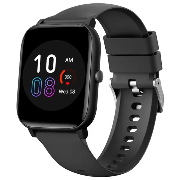Smartwatch iSEN C09, Negru, Curea TPU Neagra, 1.85 TFT, Ritm Cardiac, Tensiune Arteriala, Oxigen in Sange (SpO2), ECG, 7 Moduri Sport, Notificari Apeluri Mesaje, 200 mAh, Android 5.0 iOS 10.0