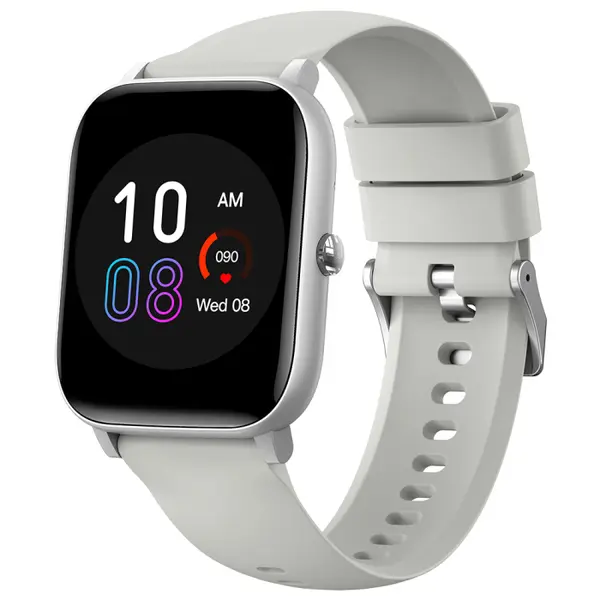 Smartwatch iSEN C09, Silver, Curea TPU Alb, 1.85 TFT, Ritm Cardiac, Tensiune Arteriala, Oxigen in Sange (SpO2), ECG, 7 Moduri Sport, Notificari Apeluri Mesaje, 200 mAh, Android 5.0 iOS 10.0