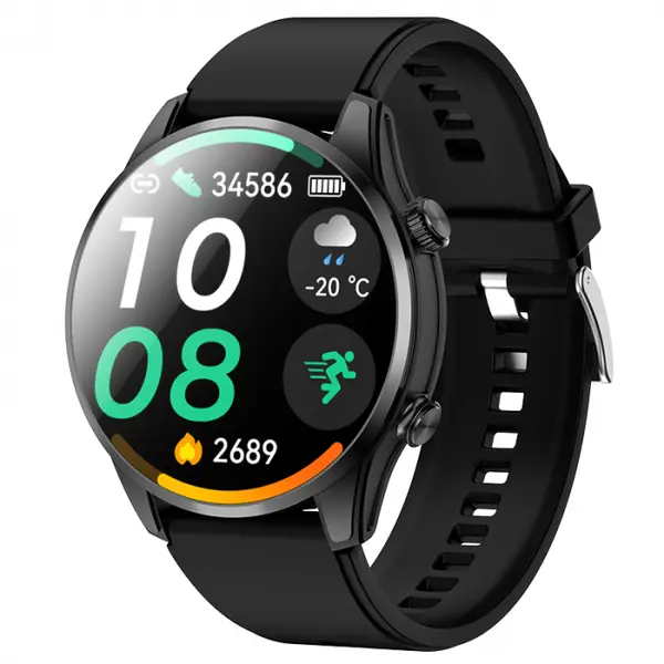 Smartwatch iSEN G1000 Negru, 1.43 AMOLED, Moduri sport, Pozitionare GPS si Beidou, Monitorizare sanatate si somn, Apel Bt, Asistent Vocal, Monitorizare menstruala