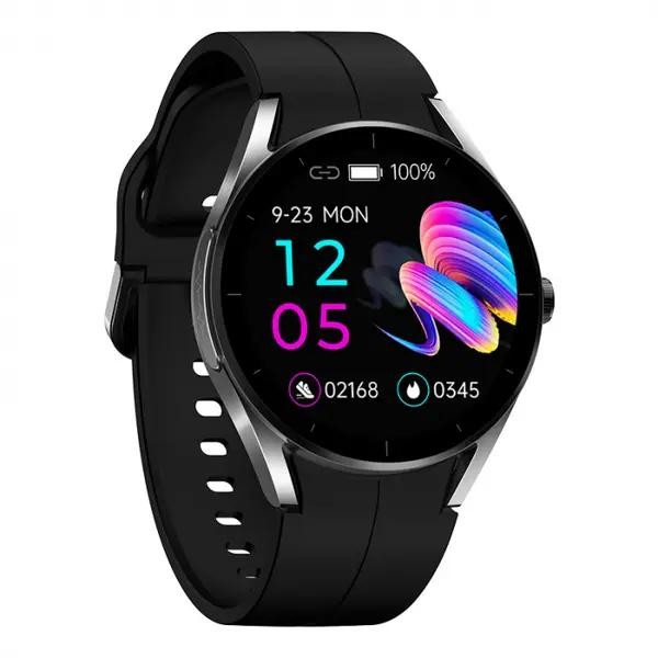 Smartwatch iSEN KS05 Negru, 1.32 IPS HD, ECG, Ritm cardiac, Presiune sanguina, Glicemie, Oxigen, Bluetooth call, Bt v5.1, IP67, 240mAh