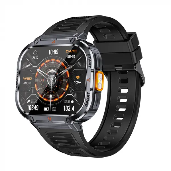 Smartwatch iSEN NX23 Negru, 2.0 HD, HRV, ECG, Functii Sanatate, Functii sport, Bluetooth Call, Control muzica, Flashlight, 400 mAh, Compatibil iOS Android