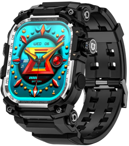 Smartwatch Lokmat Appllp 7 Max, Negru, 4G LTE, Apeluri, Nano SIM, Ecran 2.06 AMOLED, 3GB RAM + 32GB, GPS, NFC, Monitorizare Ritm Cardiac