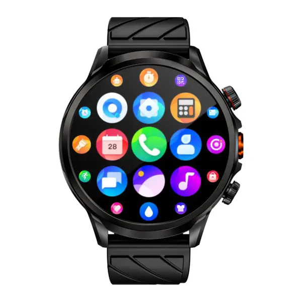 Smartwatch Lokmat Appllp 8 Pro, Negru , 4G LTE, Apeluri, Nano SIM, Ecran 1.85 TFT, 2GB RAM + 32GB, Camera 2MP (5MP interpolat), GPS, NFC, Monitorizare Ritm Cardiac