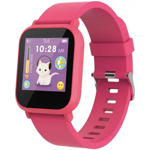 Smartwatch MaXlife Kids MXSW-200, Bluetooth, Monitorizare ritm cardiac si somn, 4 moduri sport, IP68 (Roz)